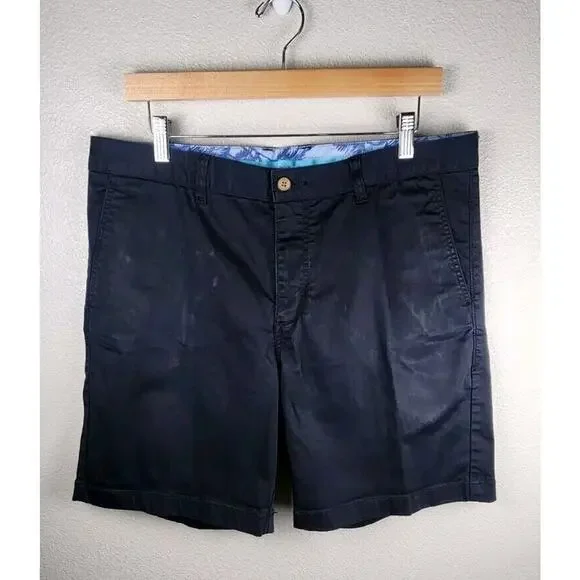 Tommy Bahama Mens Boracay Shorts Black Stretch Cotton Tencel Blend Sz 35 - Picture 4 of 9